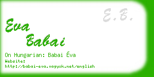 eva babai business card